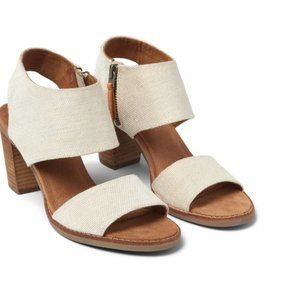 NWT TOMS Majorca Cutout Ivory Ankle Strap Sandals size 6